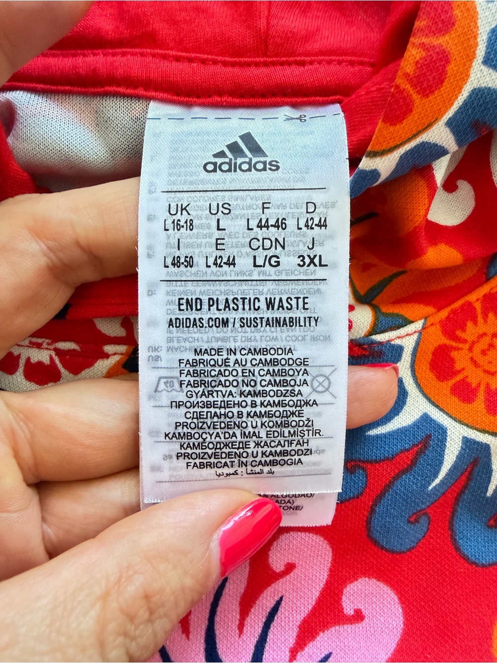 Adidas x Farm Rio Red Floral Sunburst Pullover Hoodie - Picture 6 of 9
